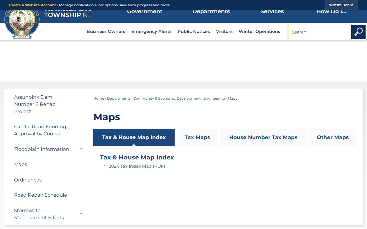 Hamilton Township public records OPRA portal for police blotter requests