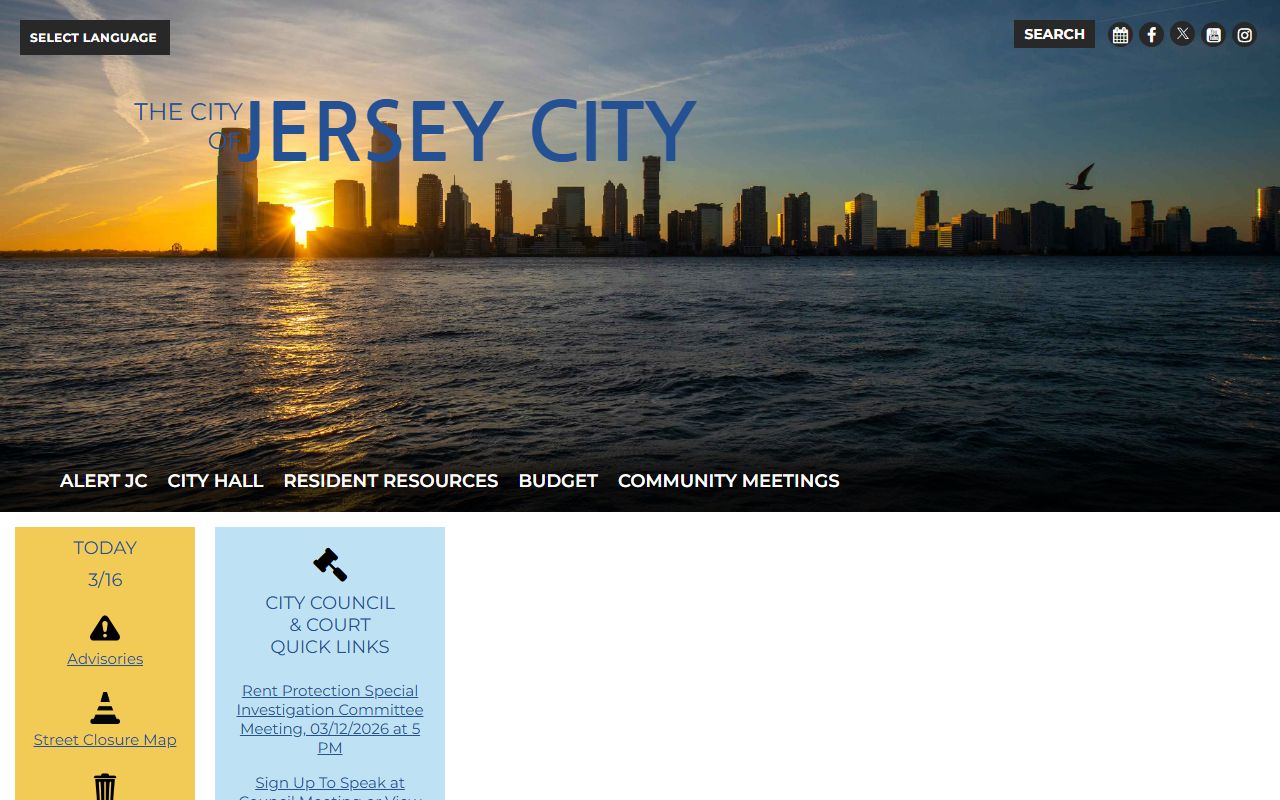 Jersey City official website for police blotter record access
