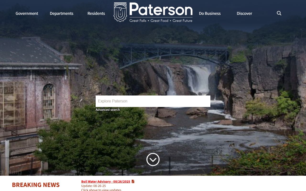 Paterson official city website for police blotter record searches