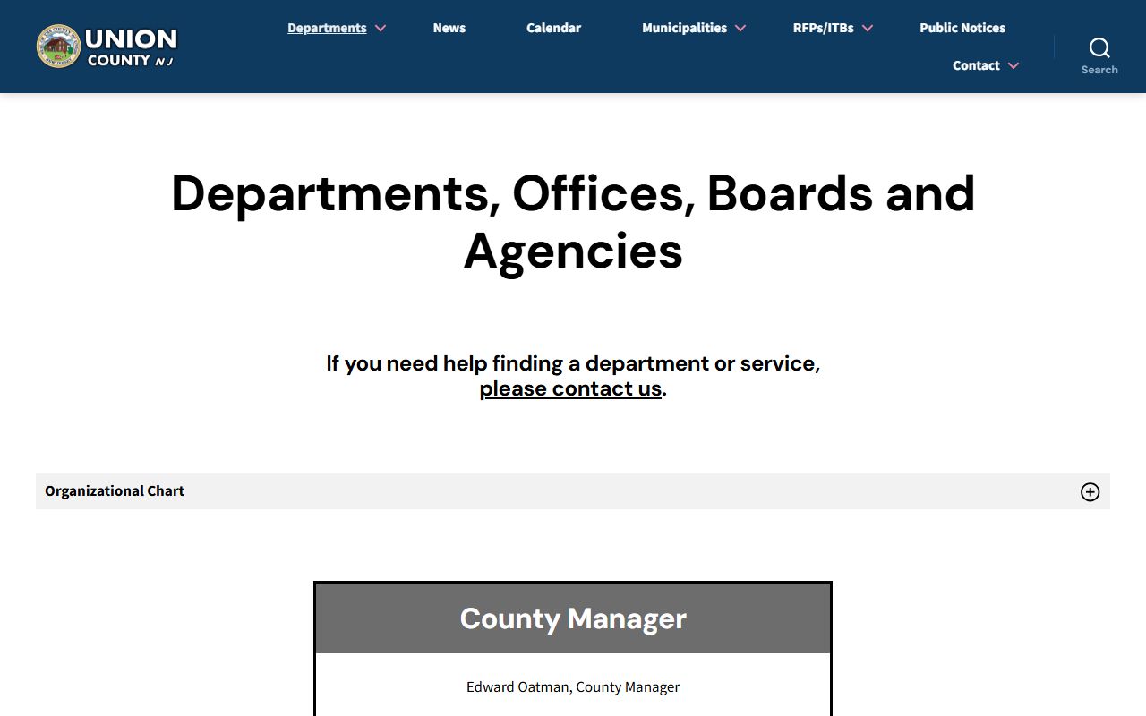 Union County departments portal for police blotter records navigation
